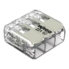   Wago Oldható vezetékösszekötő 24,5A/440v, 3X0,2-4mm2  221-483
