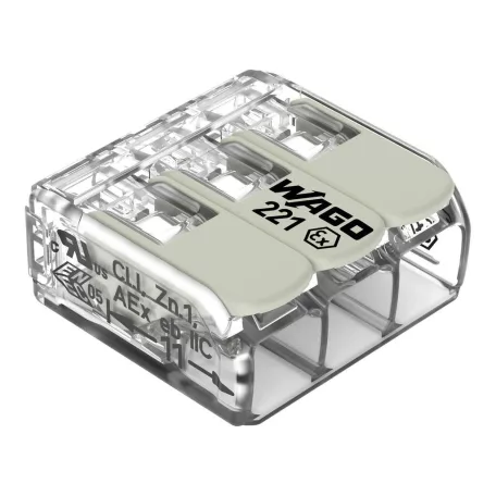 Wago Oldható vezetékösszekötő 24,5A/440v, 3X0,2-4mm2  221-483