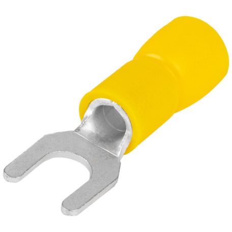 Tracon KV4 2,5mm2, M4, (d1=2,3mm, d2=4,3mm), PVC Szigetelt villás saru, ónozott elektrolitréz, kék