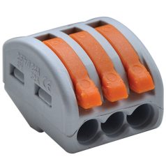   Tracon RVU2,5-3 3x0,5-2,5mm2, 450VAC, max. 16A Csavar nélküli vezetékösszekötő, zöld