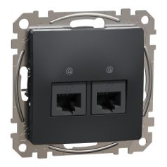 ÚJ SEDNA SDD114452 2xRJ45 Cat5e UTP aljzat, antracit