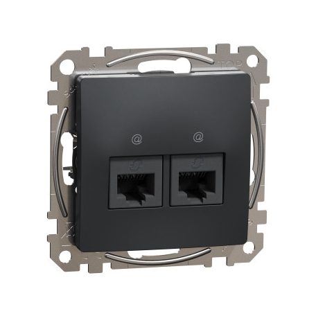 ÚJ SEDNA SDD114452 2xRJ45 Cat5e UTP aljzat, antracit