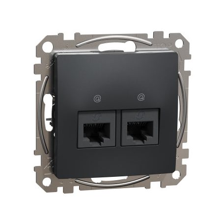 ÚJ SEDNA SDD114462 2xRJ45 Cat6 UTP aljzat, antracit