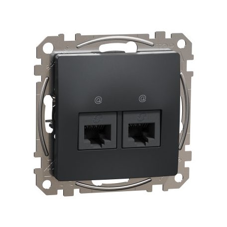 ÚJ SEDNA SDD114467 2xRJ45 Cat6A UTP aljzat, antracit