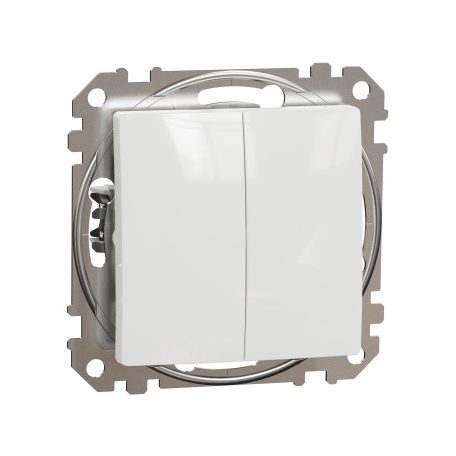 ÚJ SEDNA DIY SDD511108 Kettős váltókapcsoló, rugós bekötés, 10AX, fehér