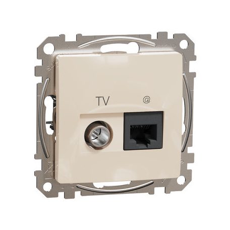 ÚJ SEDNA SDD112469 TTV/RJ45 Cat6 UTP kombinált aljzat, bézs