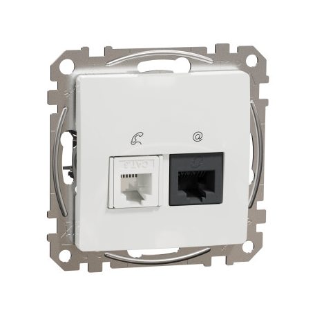 ÚJ SEDNA SDD111468 RJ11/RJ45 Cat6 UTP kombinált aljzat, fehér