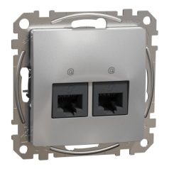 ÚJ SEDNA SDD113462 2xRJ45 Cat6 UTP aljzat, alumínium