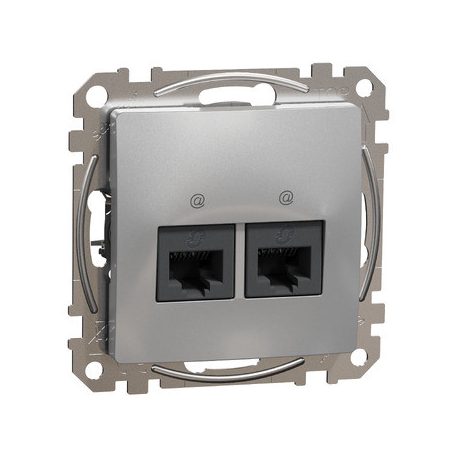 ÚJ SEDNA SDD113467 2xRJ45 Cat6A UTP aljzat, alumínium