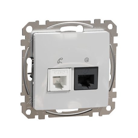 ÚJ SEDNA SDD113468 RJ11/RJ45 Cat6 UTP kombinált aljzat, alumínium