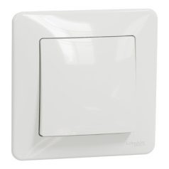   ÚJ SEDNA DIY SDD711191 Egypólusú kapcsoló, rugós bekötés, 10AX, fehér (5 db)