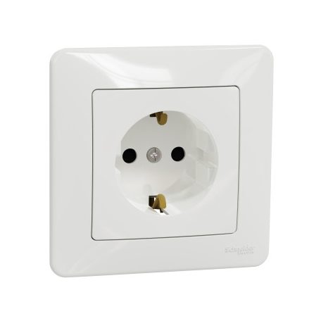 ÚJ SEDNA DIY SDD711029 2P+F csatlakozóaljzat biztonsági zsaluval, csavaros bekötés, 16A, kerettel, fehér (5 db)