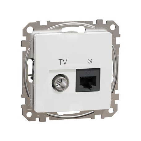 ÚJ SEDNA SDD511469T DIY TV/RJ45 Cat6 UTP kombinált aljzat, fehér