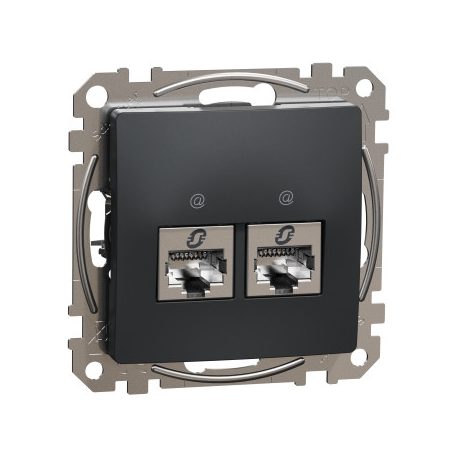 ÚJ SEDNA SDD114462S 2xRJ45 Cat6 STP aljzat, antracit