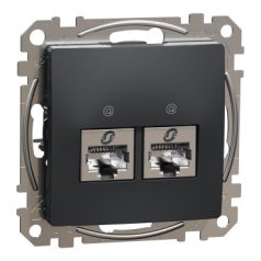 ÚJ SEDNA SDD114467S 2xRJ45 Cat6A STP aljzat, antracit