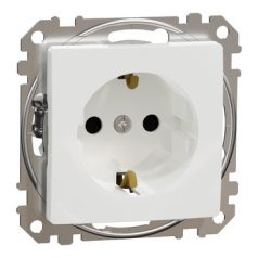   ÚJ SEDNA DIY SDD511021 2P+F csatlakozóaljzat biztonsági zsaluval, csavaros bekötés, 16A, fehér