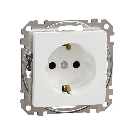 ÚJ SEDNA DIY SDD511021 2P+F csatlakozóaljzat biztonsági zsaluval, csavaros bekötés, 16A, fehér