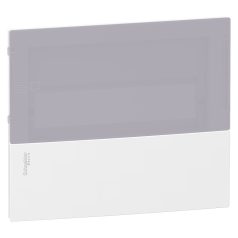   MINI PRAGMA MIP30108T Kiselosztó homloklap, tejüveg hatású átlátszó ajtó, süllyesztett, 1x8 modul, PEN sín, fehér