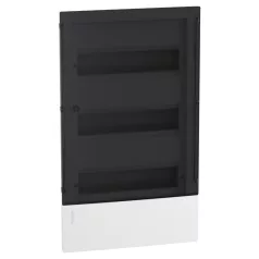   RESI9 MP MIP22312S Mini Pragma Kiselosztó, füstszínű átlátszó ajtó, süllyesztett, 3x12 modul, PEN sín, komplett, fehér