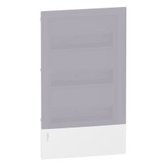   RESI9 MP MIP22312T Mini Pragma Kiselosztó, tejüveg hatású átlátszó ajtó, süllyesztett, 3x12 modul, PEN sín, komplett, fehér