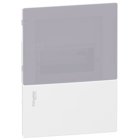RESI9 MP MIP22106T Mini Pragma Kiselosztó, tejüveg hatású átlátszó ajtó, süllyesztett, 1x6 modul, PEN sín, komplett, fehér
