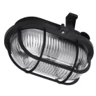 Hajólámpa, ovális, műanyagráccsal 60W, fekete 6914H