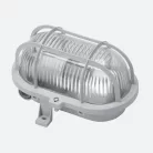 Hajólámpa, ovális, műanyagráccsal 60W, szürke 90047