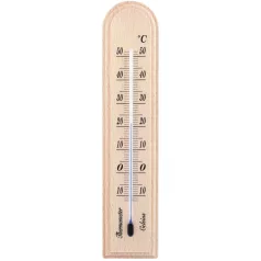 Hőmérő beltéri fa 42x205mm natur 3000204