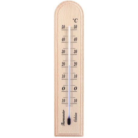Hőmérő beltéri fa 42x205mm natur 3000204