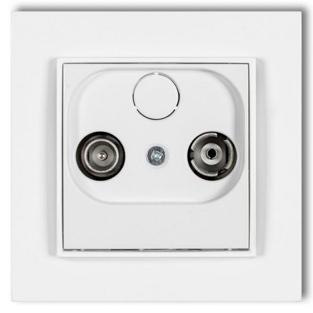 MINI TV aljzat (átmenő 9dB) kerettel fehér 4110H