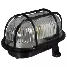   LED hajólámpa ovális műanyag védőráccsal 10W IP54 fekete 25164