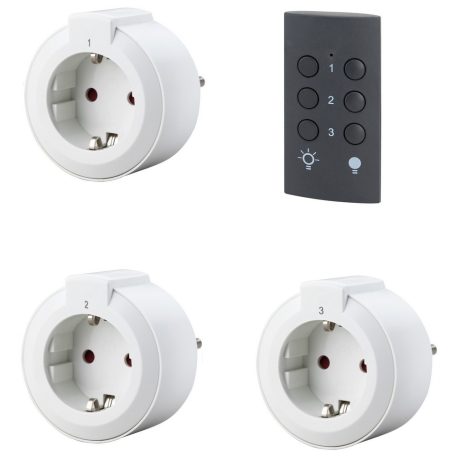 Távirányítós készlet, 1 távirányító + 3 dugalj 25m 3x1150W 4515H