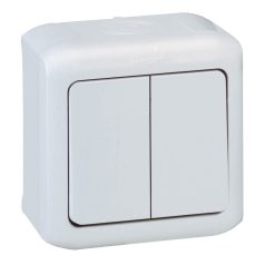   Forix IP44 falon kívüli kettős váltókapcsoló 10 AX - 250 V~ szürke 782381