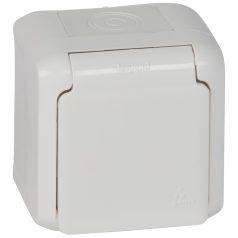   Forix IP44 fk 2P+F földelt csatlakozóaljzat, 16A, csapófedéllel, biztonsági zsaluval, fehér 782373