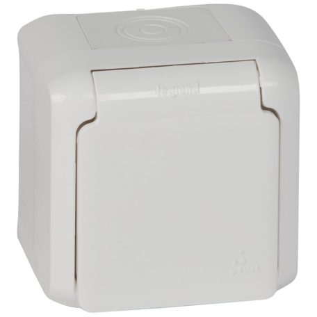 Forix IP44 fk 2P+F földelt csatlakozóaljzat, 16A, csapófedéllel, biztonsági zsaluval, fehér 782373