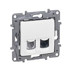   Niloé RJ11 + RJ45 Cat.5 UTP csatlakozóaljzat, fehér 764570