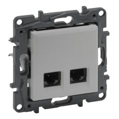 Niloé Step 2xRJ45 Cat.6 FTP aljzat, alumínium 863362