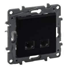 Niloé Step 2xRJ45 Cat.6 FTP aljzat, fekete 863562