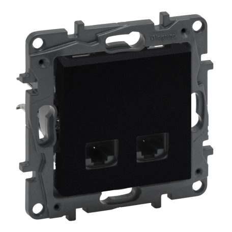 Niloé Step 2xRJ45 Cat.6 UTP aljzat, fekete 863564