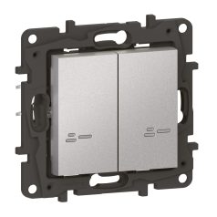   Niloé STEP with Netatmo okos kettős kapcsoló (végrehajtó), nulla (N) vezető bekötéssel, keret nélkül, alumínium 863732