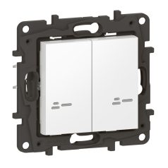   Niloé STEP with Netatmo okos kettős kapcsoló (végrehajtó), nulla (N) vezető bekötéssel, keret nélkül, fehér 863632