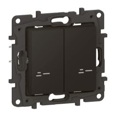   Niloé STEP with Netatmo okos kettős kapcsoló (végrehajtó), nulla (N) vezető bekötéssel, keret nélkül, fekete 863832