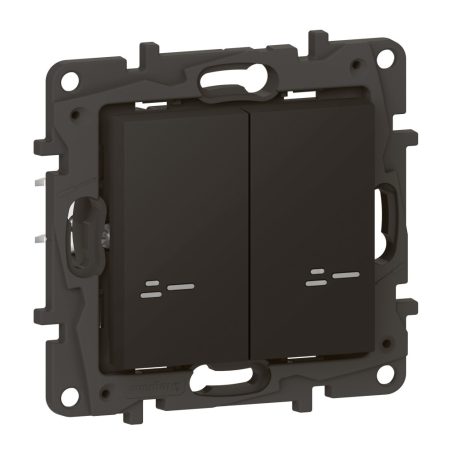 Niloé STEP with Netatmo okos kettős kapcsoló (végrehajtó), nulla (N) vezető bekötéssel, keret nélkül, fekete 863832
