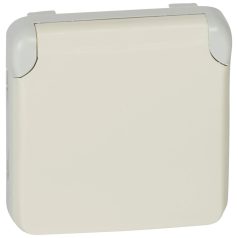 Plexo 55 2P+F aljzat csapófedéllel, rugós, fehér 069640