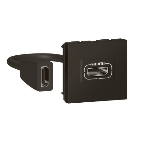 Program Mosaic HDMI 2.0 elővezetékezett aljzat 2 modul, matt fekete 079479L