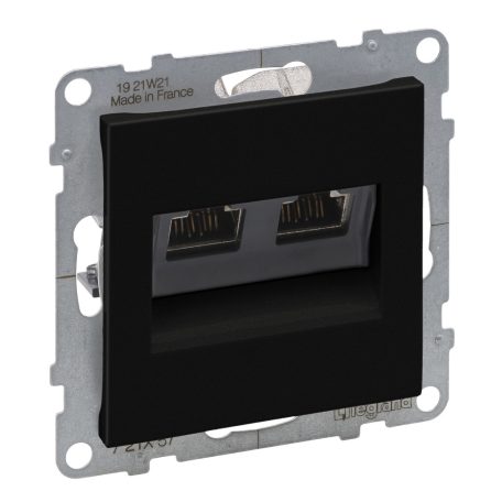 Suno 2xRJ45 Cat.6 STP aljzat, fekete 721457