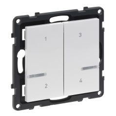   SUNO with Netatmo okos vezeték nélküli 4-es szcenárió kapcsoló (elemes távvezérlő), falon kívüli, keret nélkül, fehér 722175