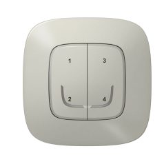   Valena Allure with Netatmo okos vezeték nélküli 4-es szcenárió kapcsoló (elemes távvezérlő), falon kívüli, 1-es kerettel, alumínium 752768