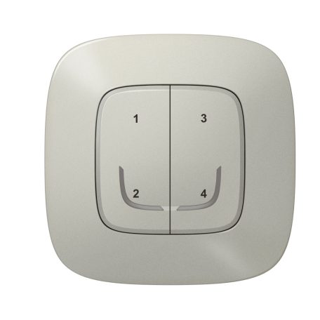 Valena Allure with Netatmo okos vezeték nélküli 4-es szcenárió kapcsoló (elemes távvezérlő), falon kívüli, 1-es kerettel, alumínium 752768