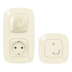   Valena Allure with Netatmo okosotthon kezdőkészlet: gateway (beépített) + 2P+F csatlakozóaljzat (végrehajtó) + távozás/érkezés kapcsoló (elemes távvezérlő), komplett szerelvények, elefántcsont 752696